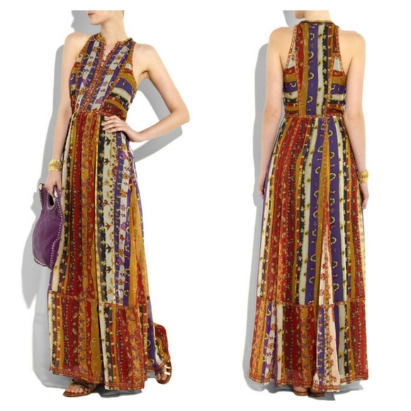 Diane Von Furstenberg Dresses & Skirts - DVF Basmati Printed Silk Maxi Dress Size 6